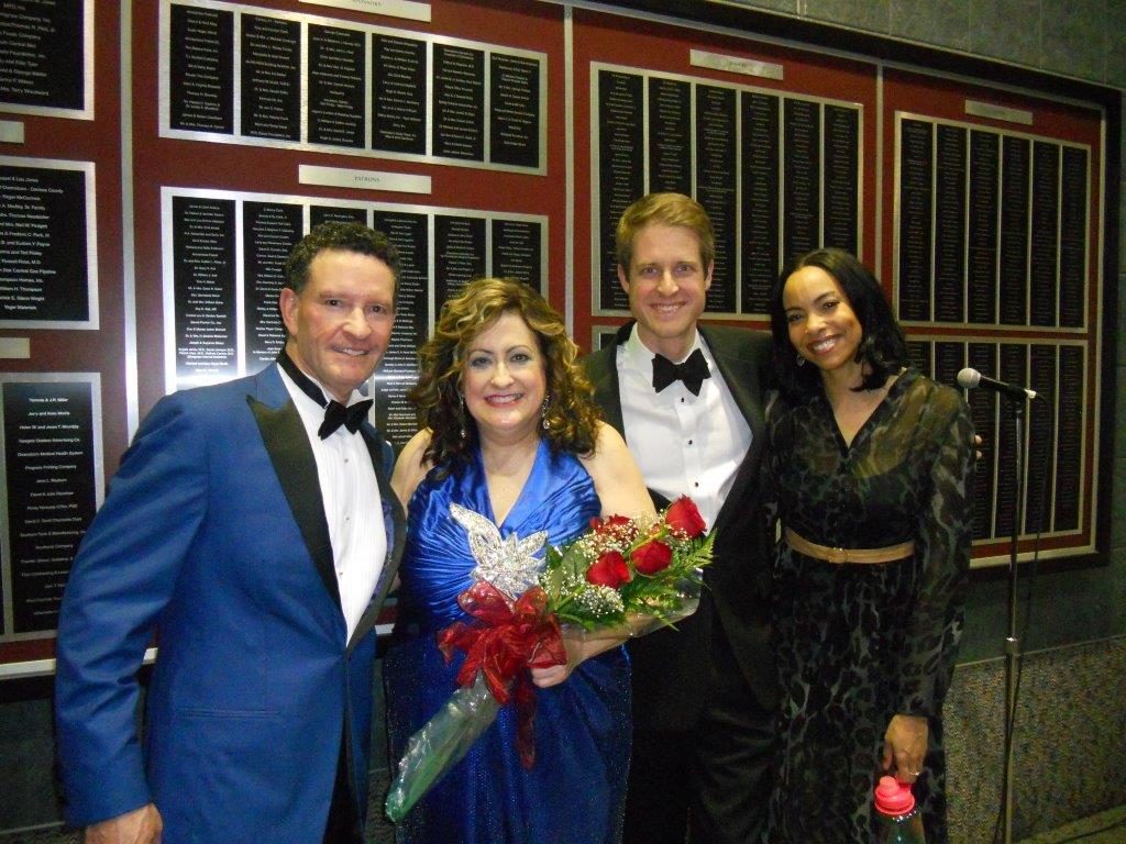 Kentucky Wesleyan College music faculty at the April 16, 2016 Owensboro Symphony 50th season finale concert. From left to right are Nicholas Palmer, Diane Earle, Bradley Naylor and Lisa Clark.