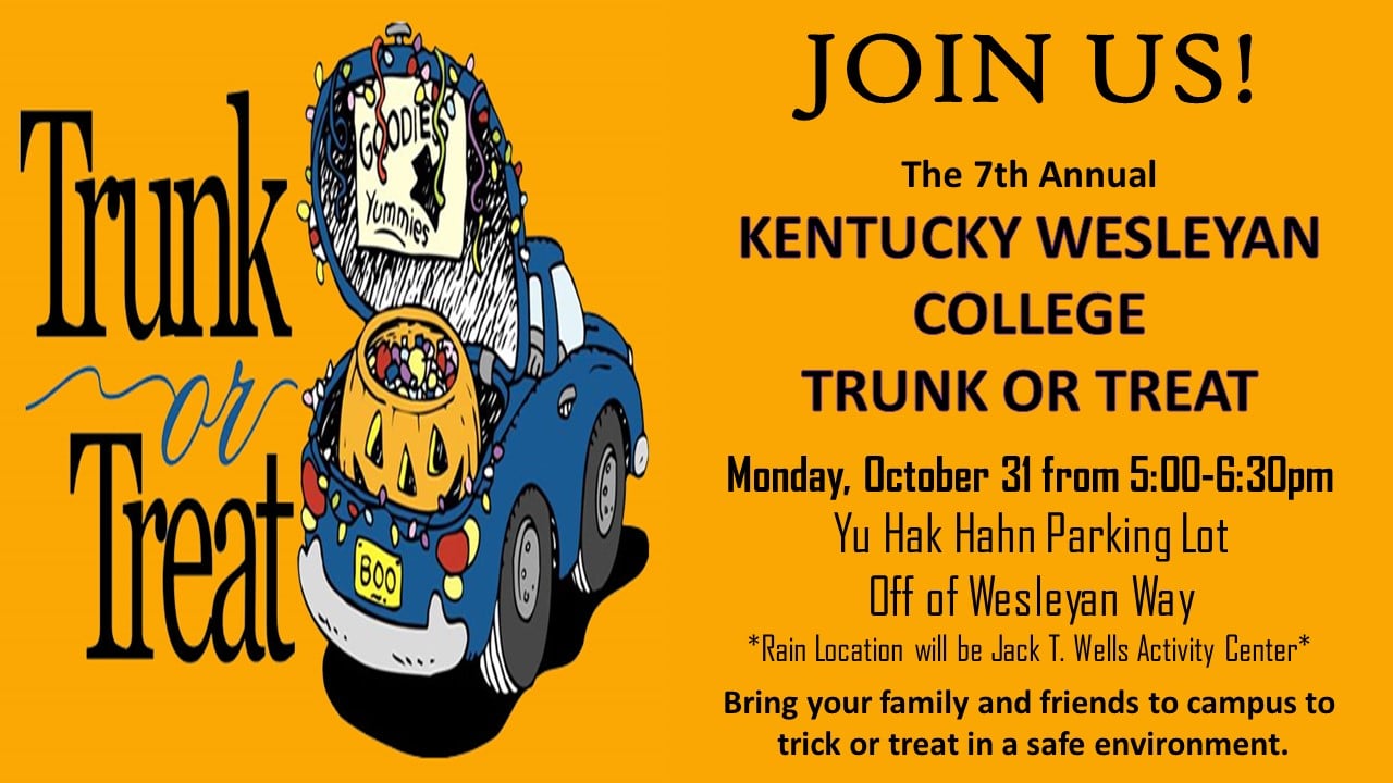 Join us for Trunk or Treat on Tuesday and Potluck for No Reason on  Wednesday!