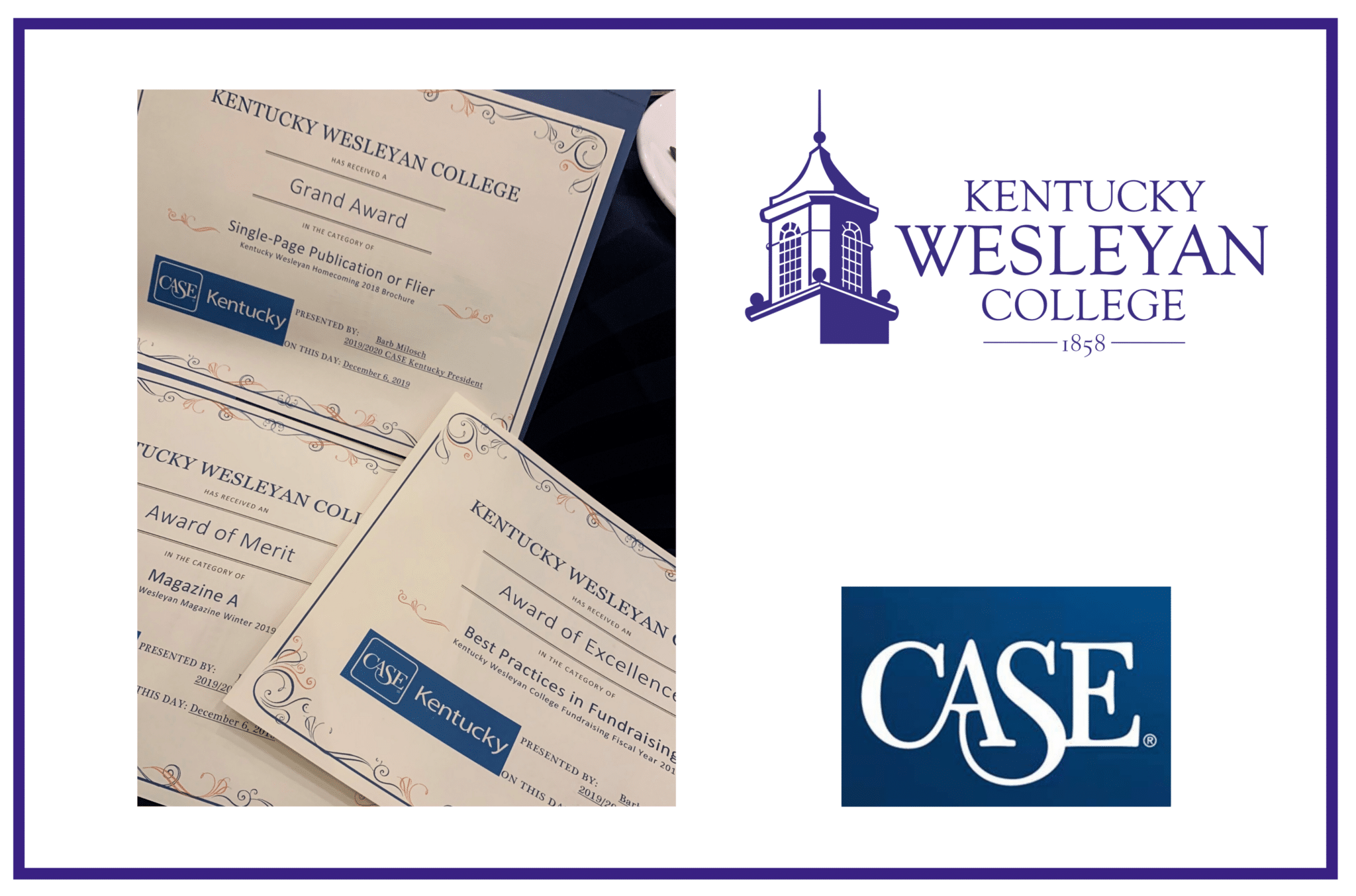 Kentucky Wesleyan Office of Advancement Honored by CASE Kentucky