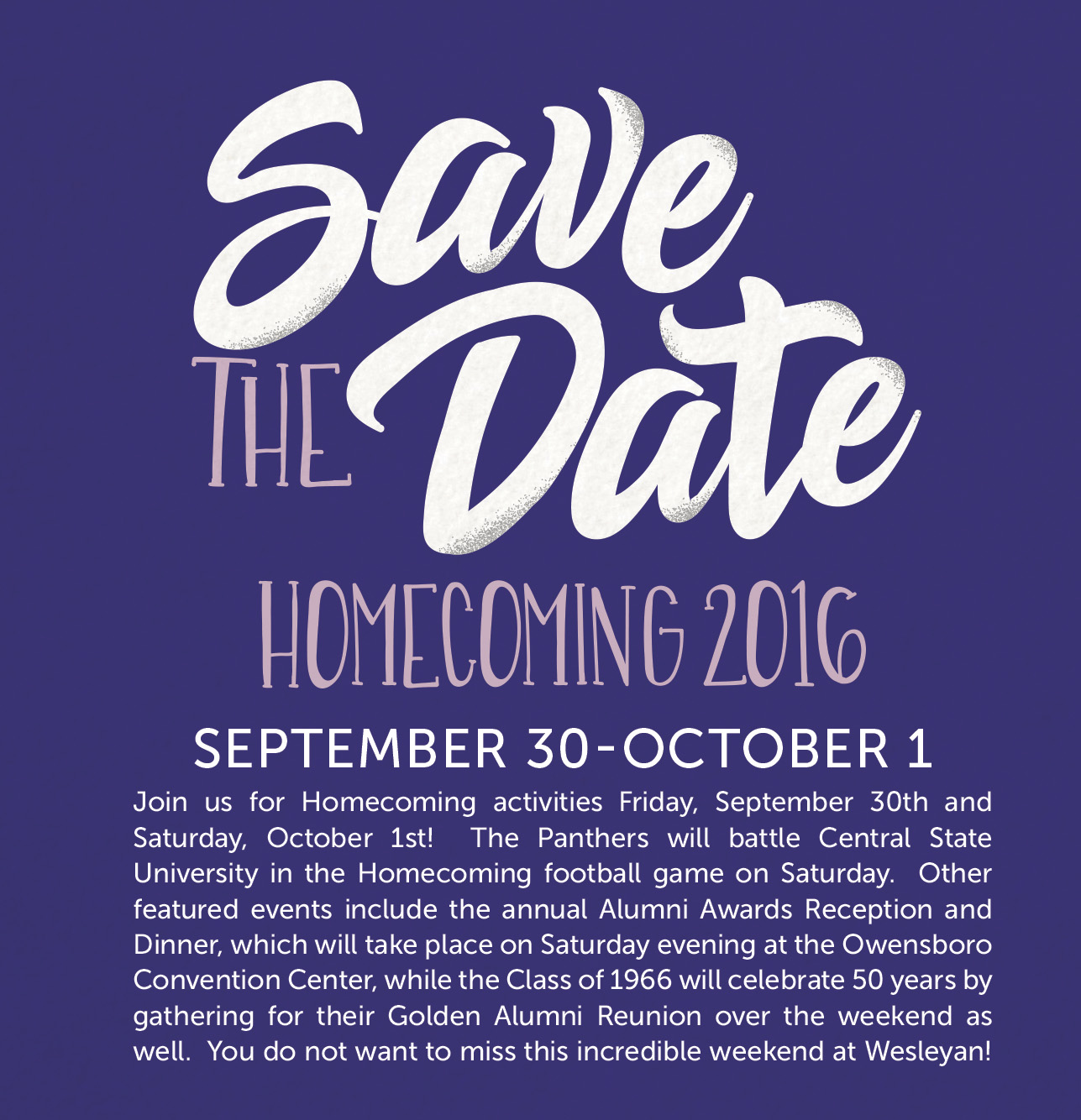 Homecoming 2016 Save the Date