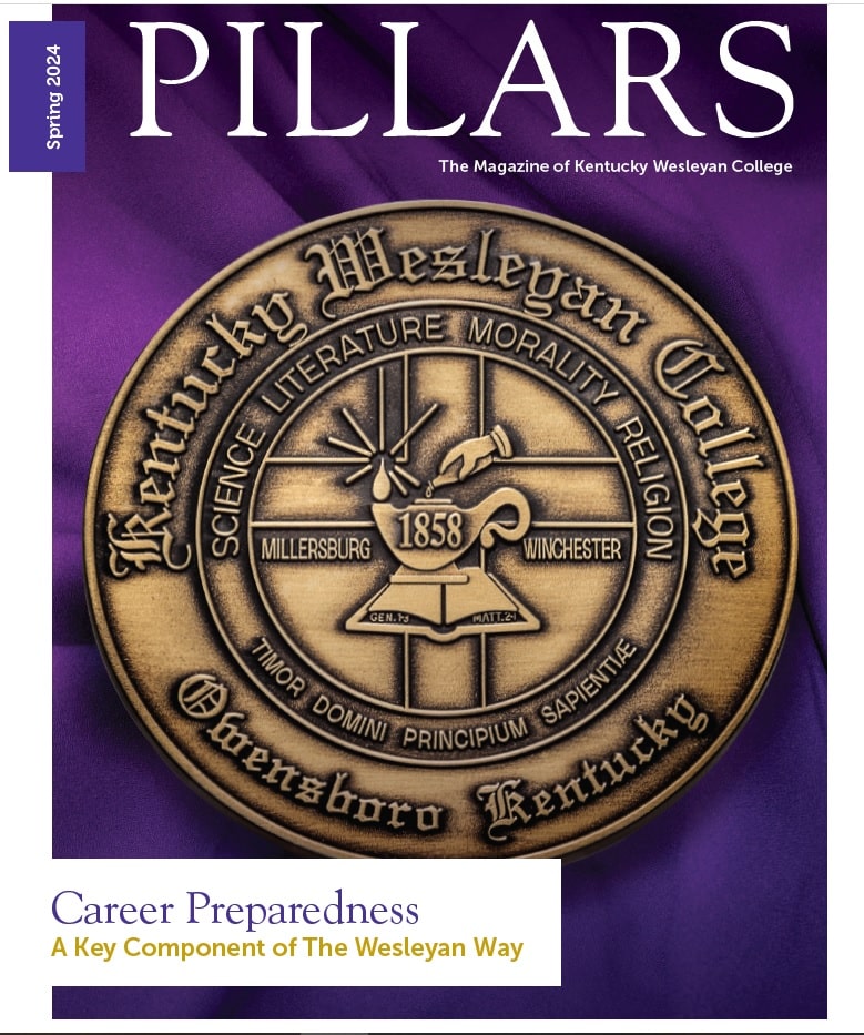 Pillars Spring 2024 Cover featuring seal of KWC