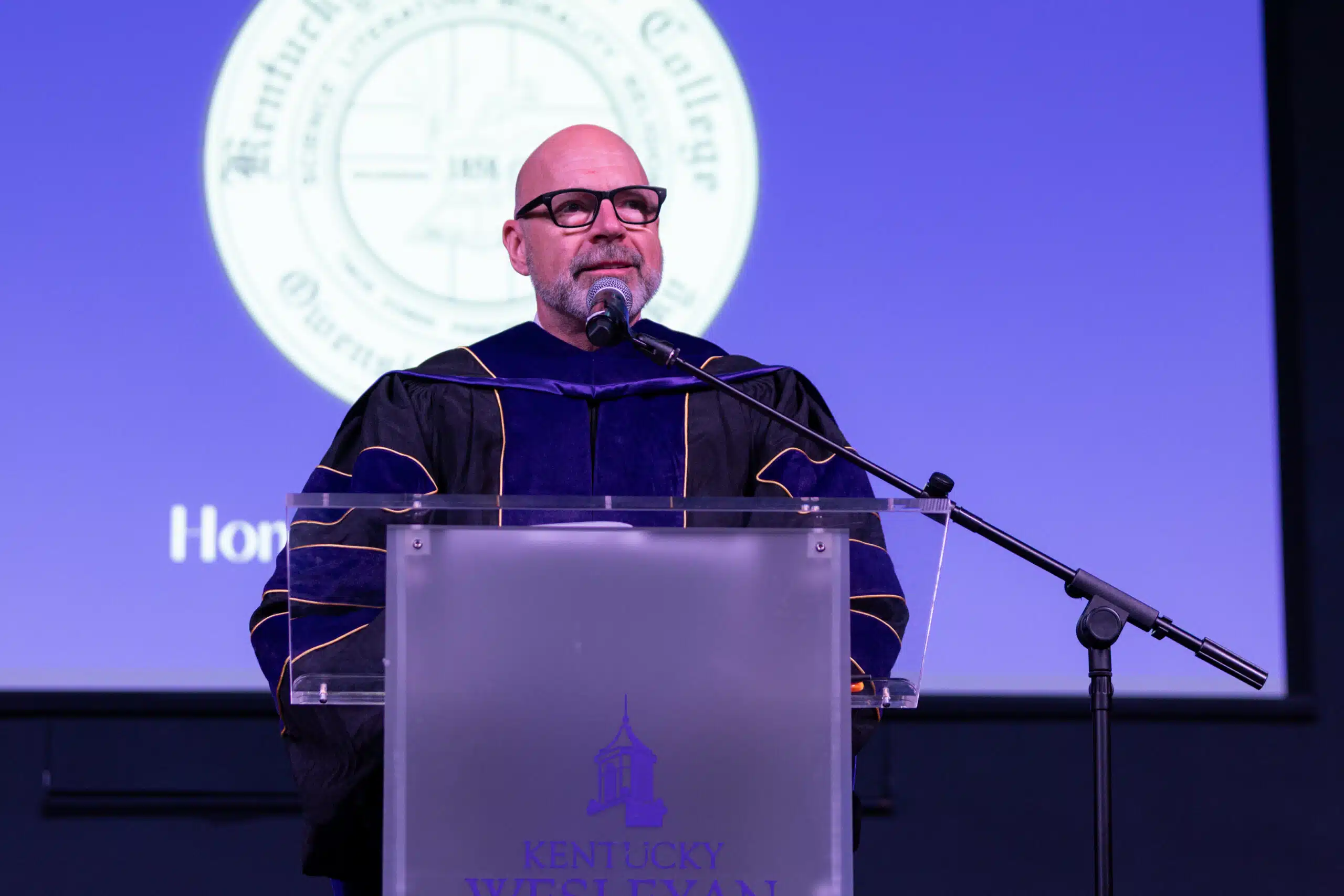 President Germic addressing audience at Honors Convocation