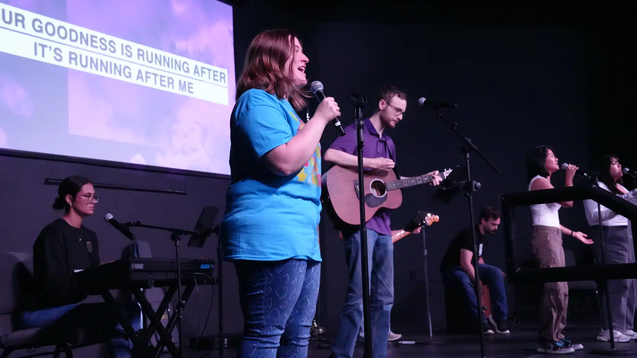 Students leading chapel service