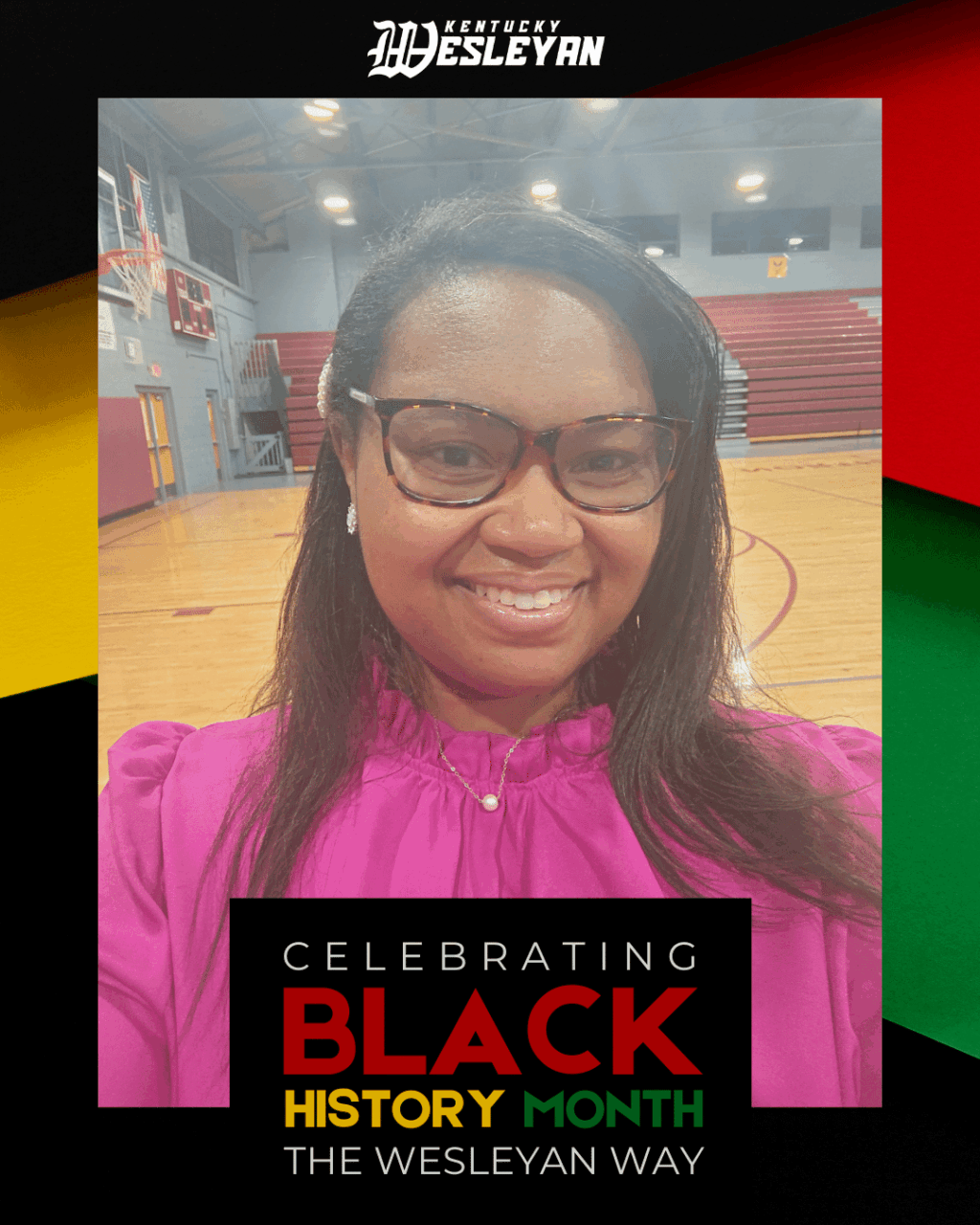 Celebrating Black History Month at KWC graphic with photo of Dr. Cassandra Best