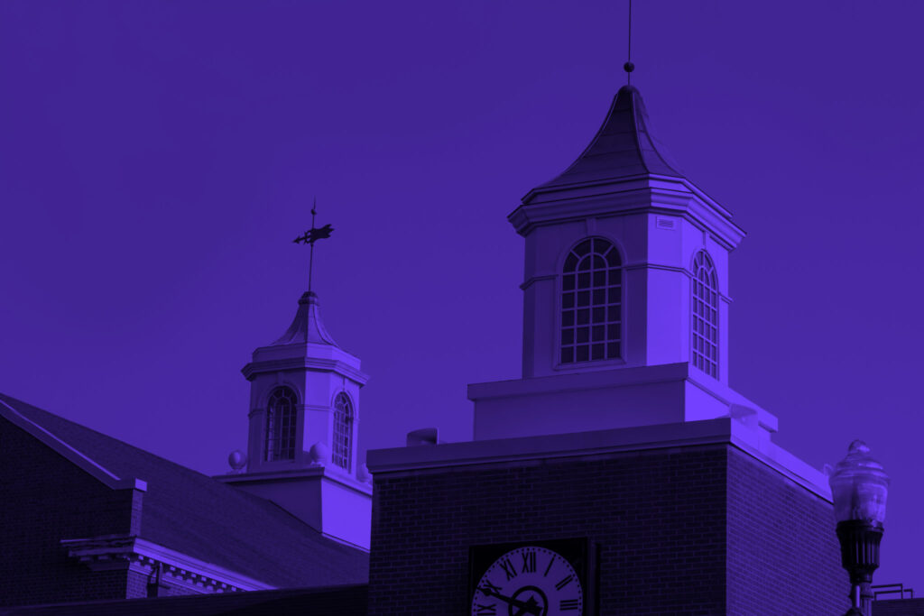 the KWC cupola in monochromatic purple