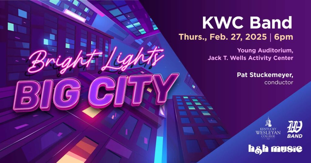 KWC band promo flyer for "Bright Lights, Big City" in horizontal format