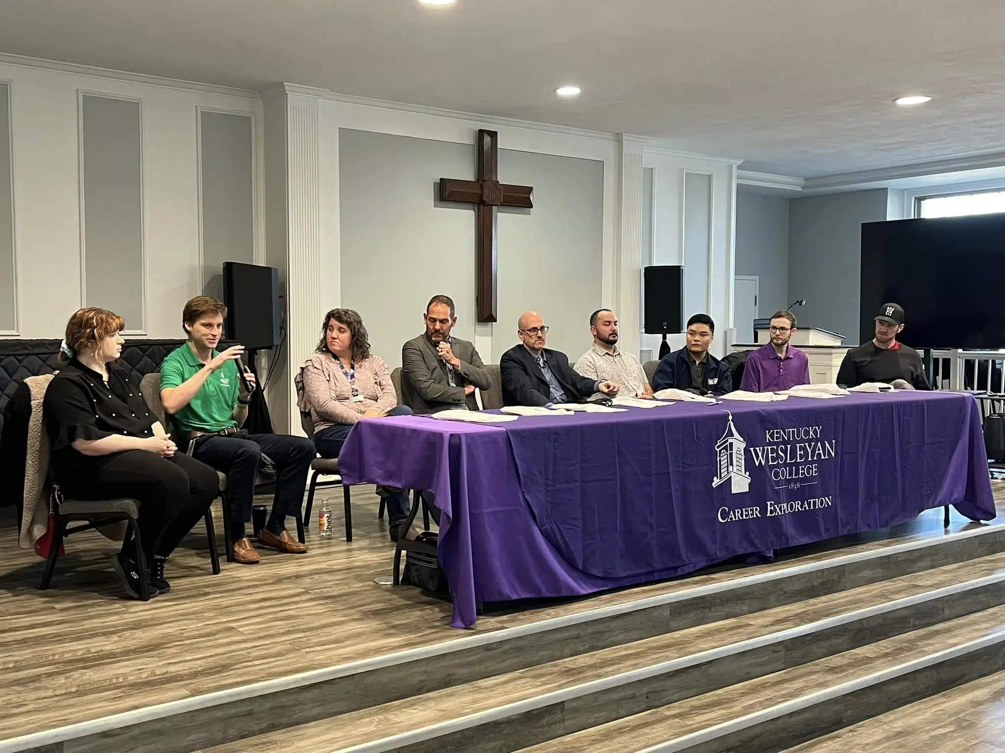 Panel of employers speaking to students