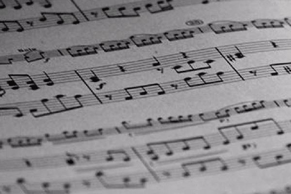 an unclose image of a music sheet